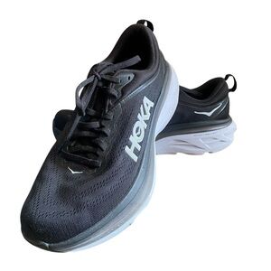 Hoka Black and White Running Shoes M BONDI 8 Size 10.5D
